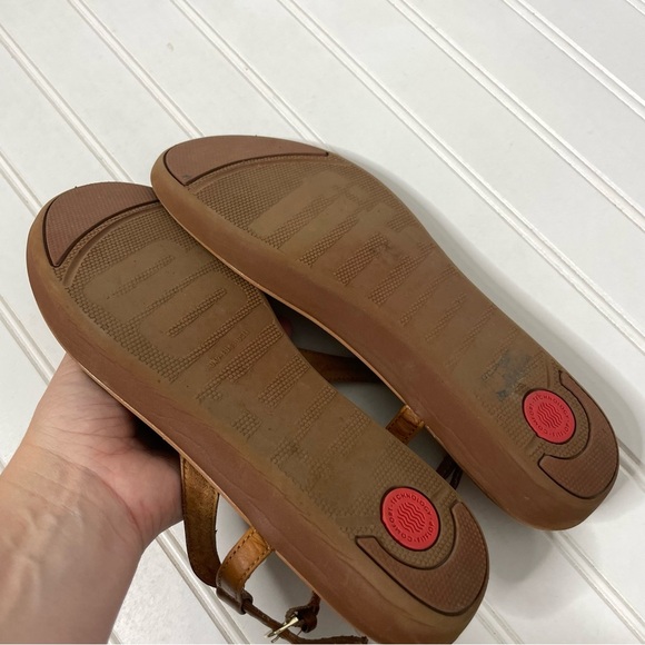 FitFlop Women's Lainey Toe Thong Tan Strappy Slingback Sandals Sz 11 640 - Picture 9 of 9